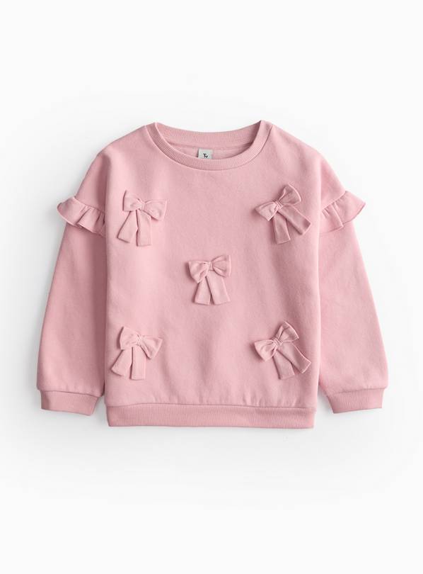 Pale Pink Bow Detail Sweatshirt 6-7 years